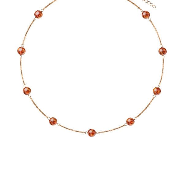 Браслет из позолоченного серебра с янтарем